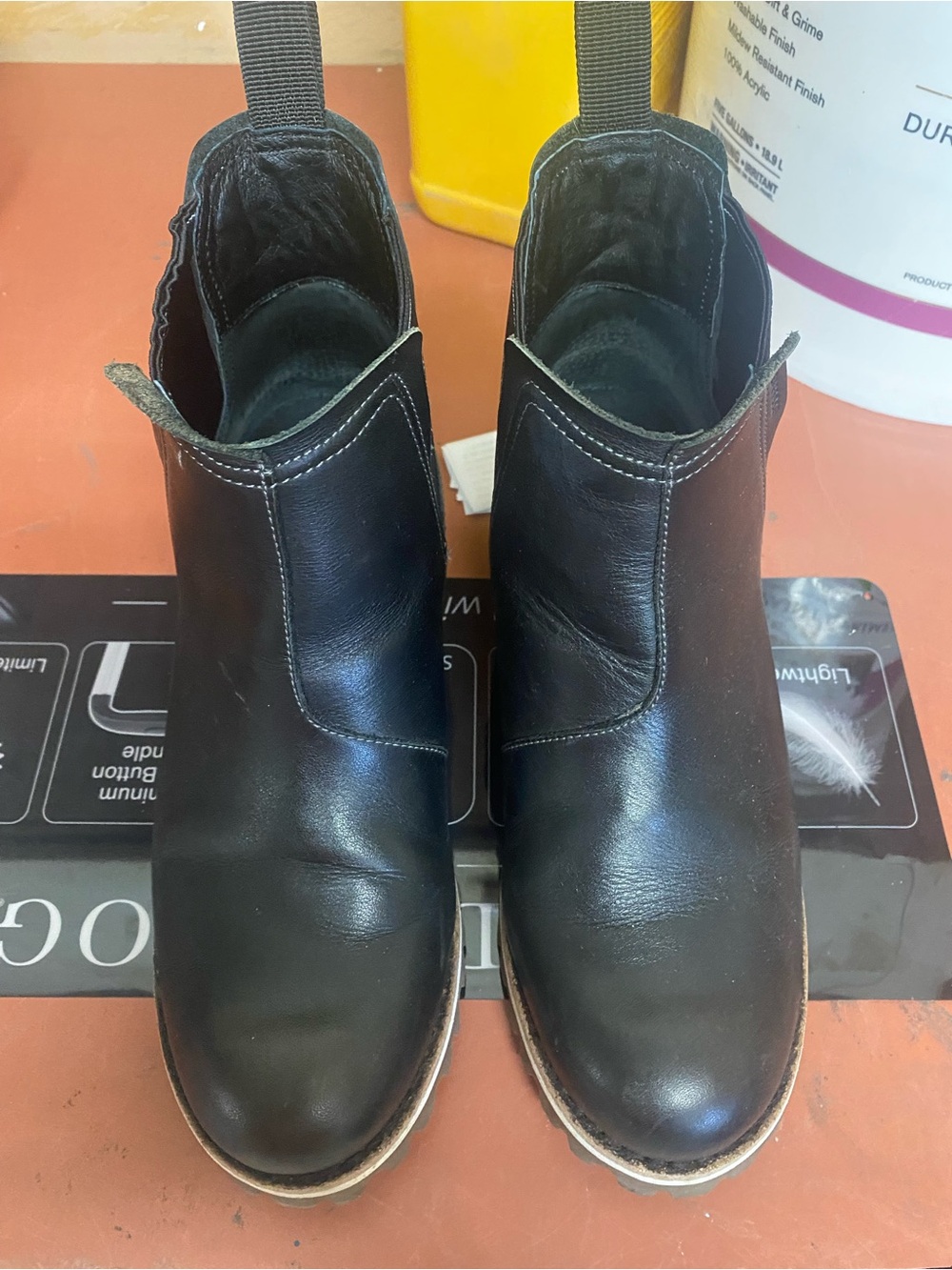 Chaco Black Leather Ankle Booties with Pull Tabs